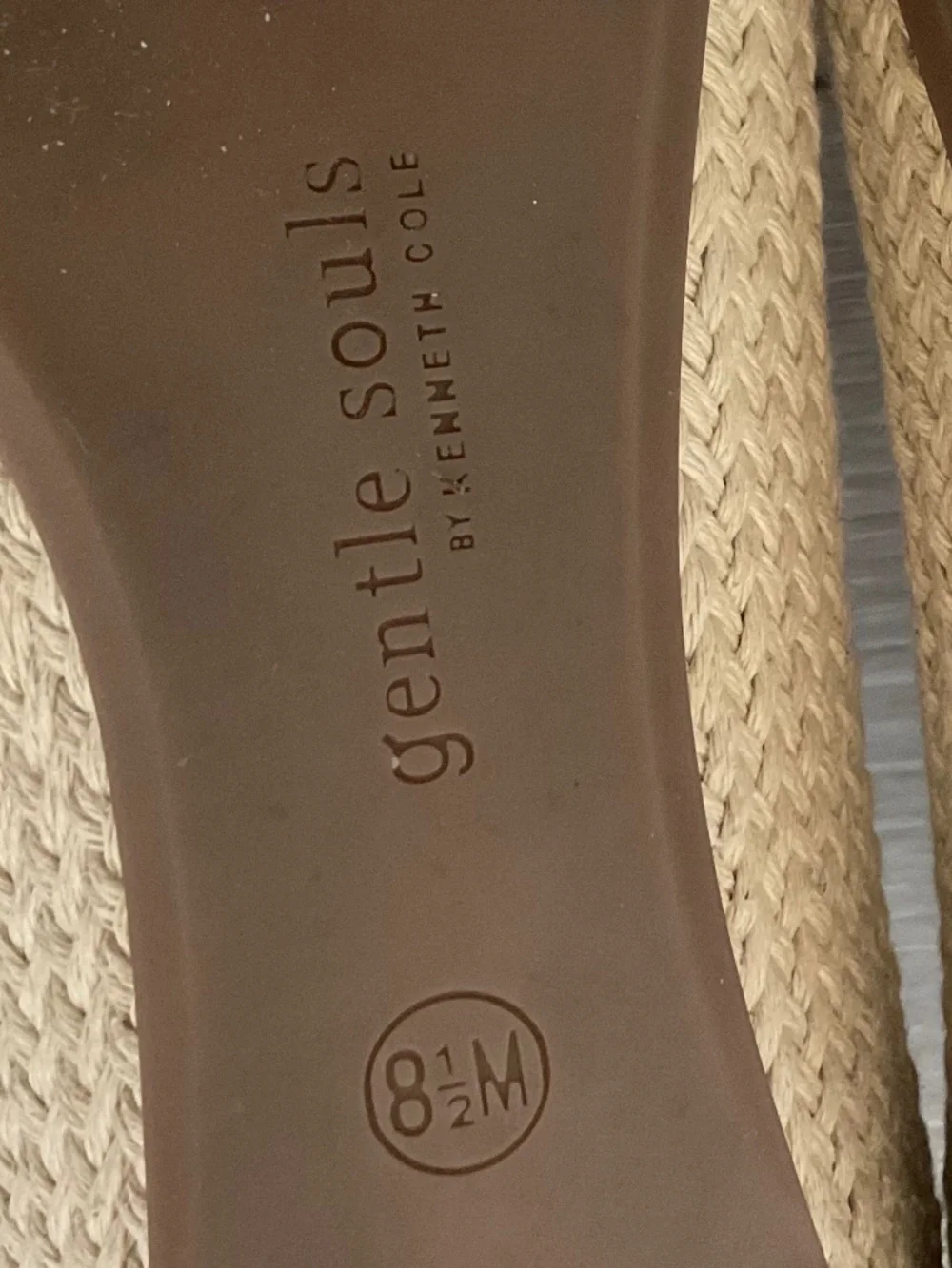 GENTLE SOULS Noa -Beth Leather Espadrille Sandal In Silver Ice Size 8.5